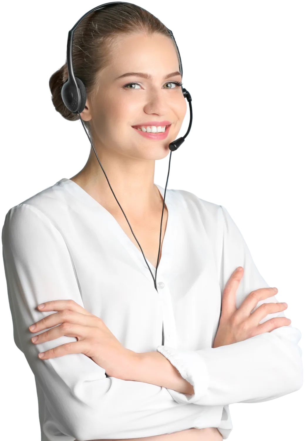 School Impact live support specialist wearing a headset